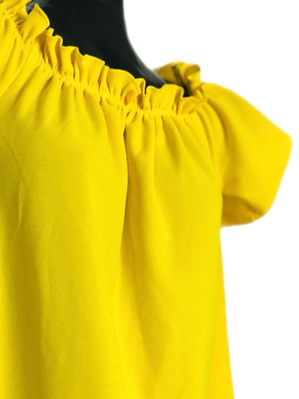 Bright Yellow Ruffle-Neck Summer Dress - Picture 7 of 15